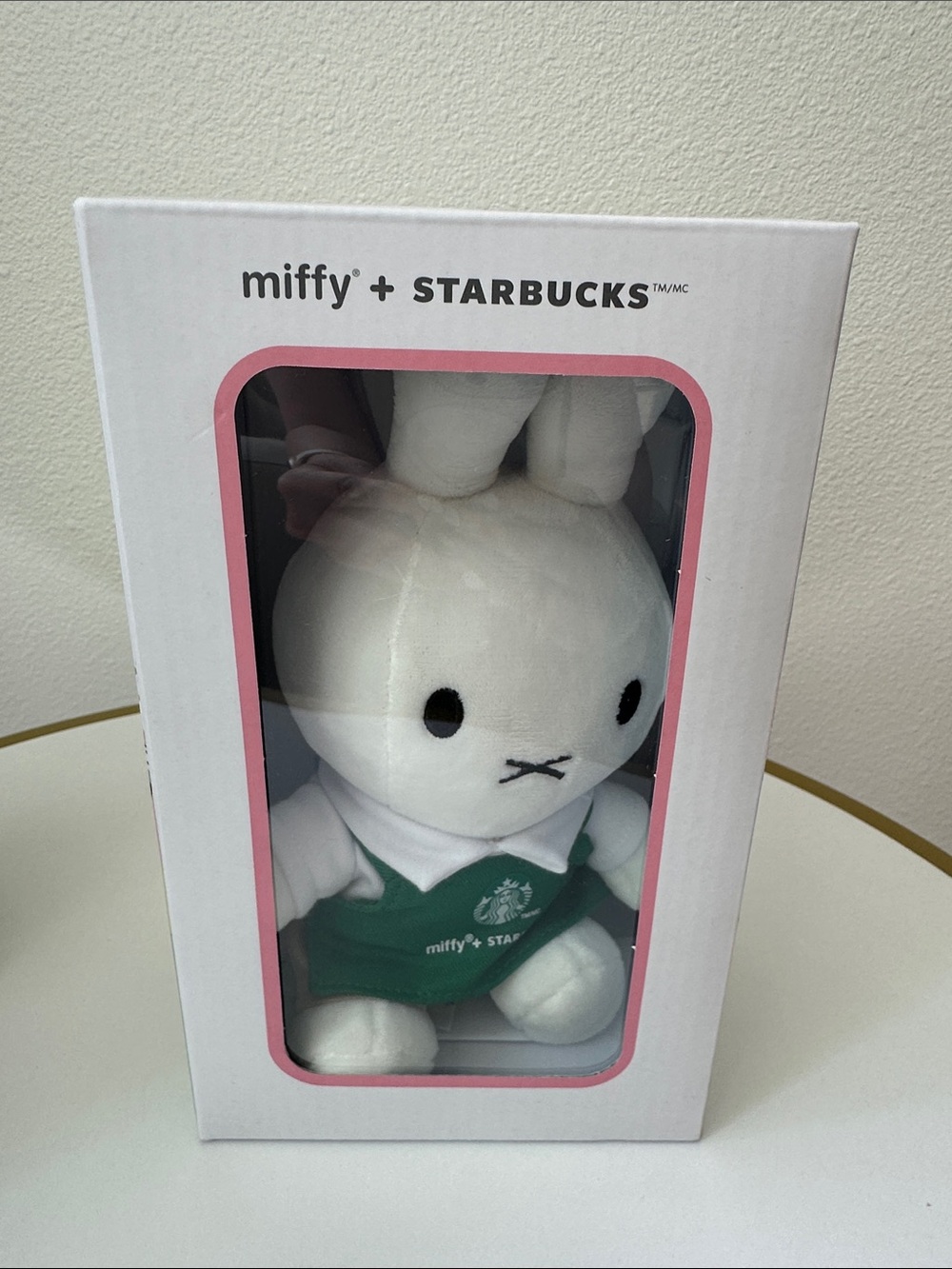 Starbucks + Miffy Plush Bunny White and Green Barista Apron NEW Viral
